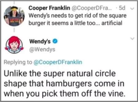 Wendy's burger shape tweet