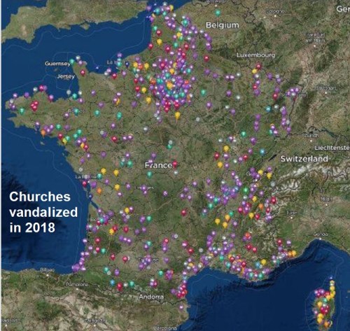 2018 French churches vandalized