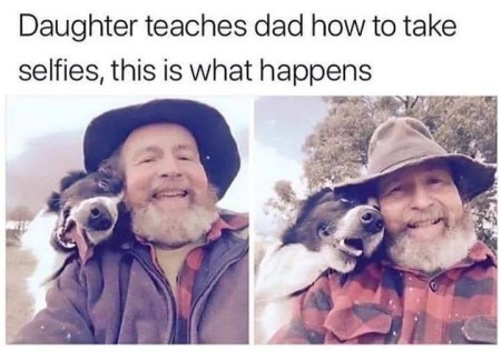 Dad and dog selfies