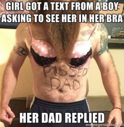 Dad replies to bra request