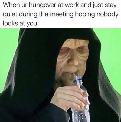 hungover at work