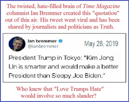 Bremmer tweets lie