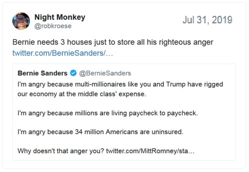 Bernie angry