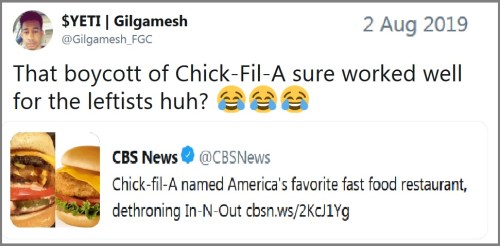 Chick-Fil-A tweet