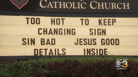 Church sign sin bad
