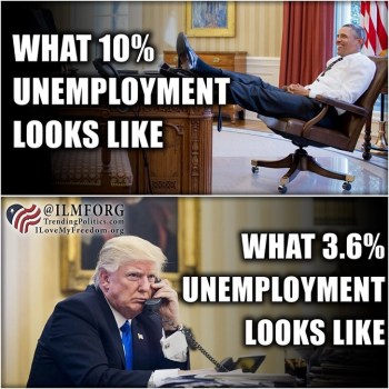 unemployment obama v trump