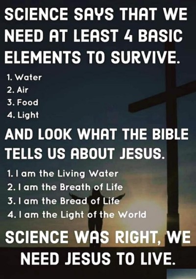 We need Jesus to live