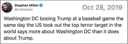 2020 DC booing Trump