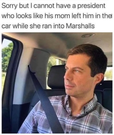 2020 Buttigieg left in car