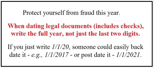 2020 dates
