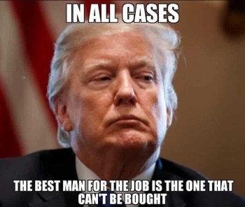 2020 Trump can't be bought