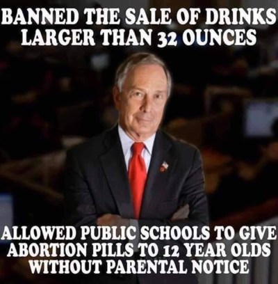2020 Bloomberg drinks abortions