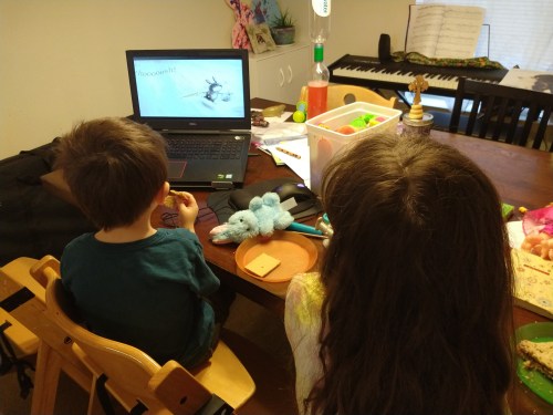 2020_04 13 watching FLOTUS read Easter bk