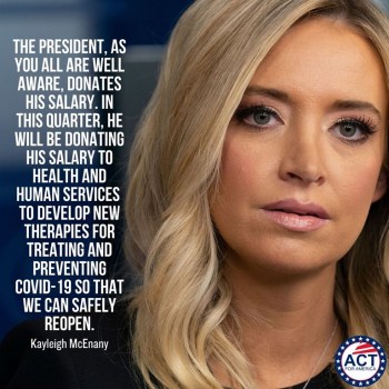 2020_05 25 Trump salary COVID