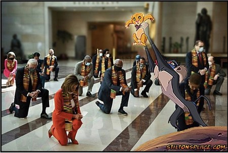 2020_06 09 Stilton Dems kneeling minute