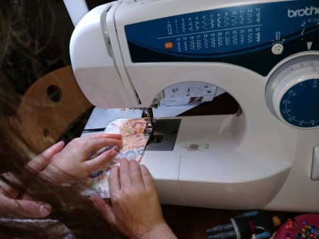 2020_08 31 Bunny 1st sew mach lesson